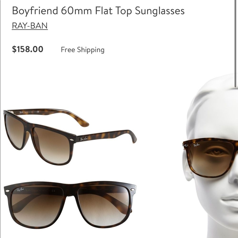 Boyfriend 60mm flat top sunglasses ray ban